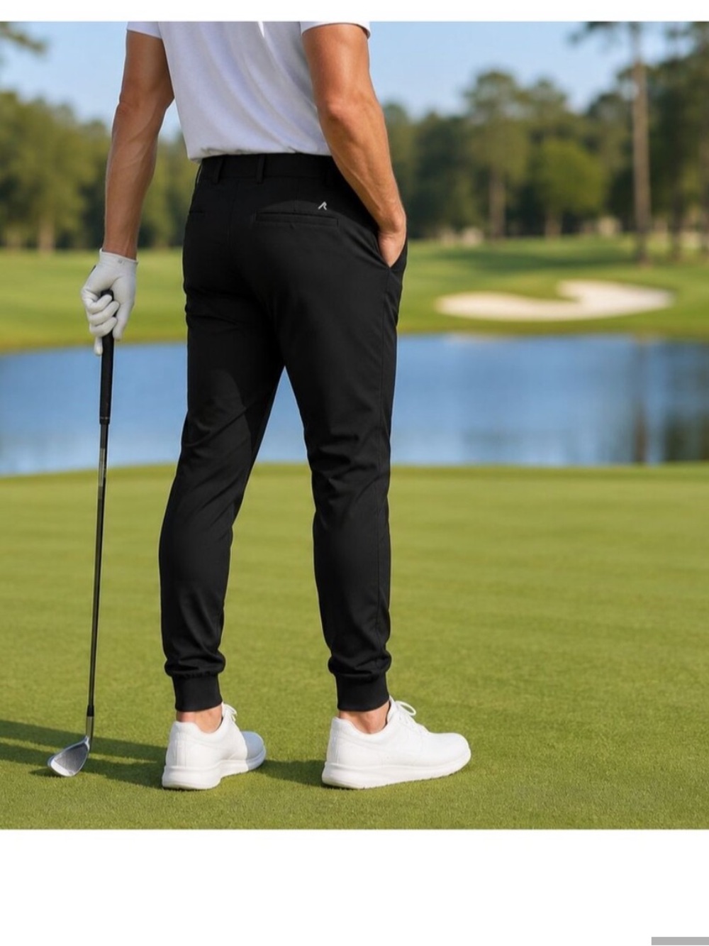 Redvanly Golf Men's Navy Blue Drawstring Jogger Pants